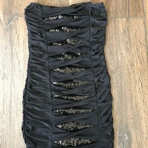 Black Sequin Slinky Dress